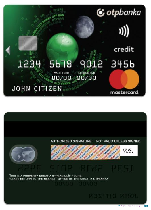 Download Croatia OTP Banka Standard credit Mastercard Photoshop template